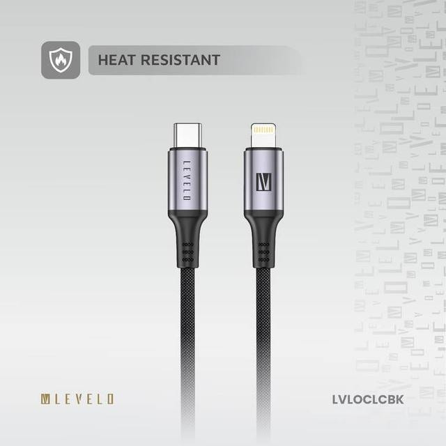 کابل تبدیل USB-C به لایتنینگ لِولو مدل LVLOCLCBK طول 1متر