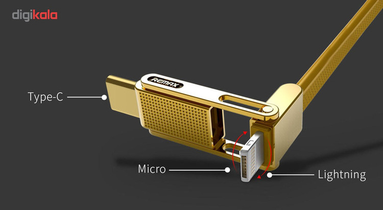کابل تبدیل USB به microUSB/USB-C/لایتنینگ ریمکس مدل Gplex طول 1 متر