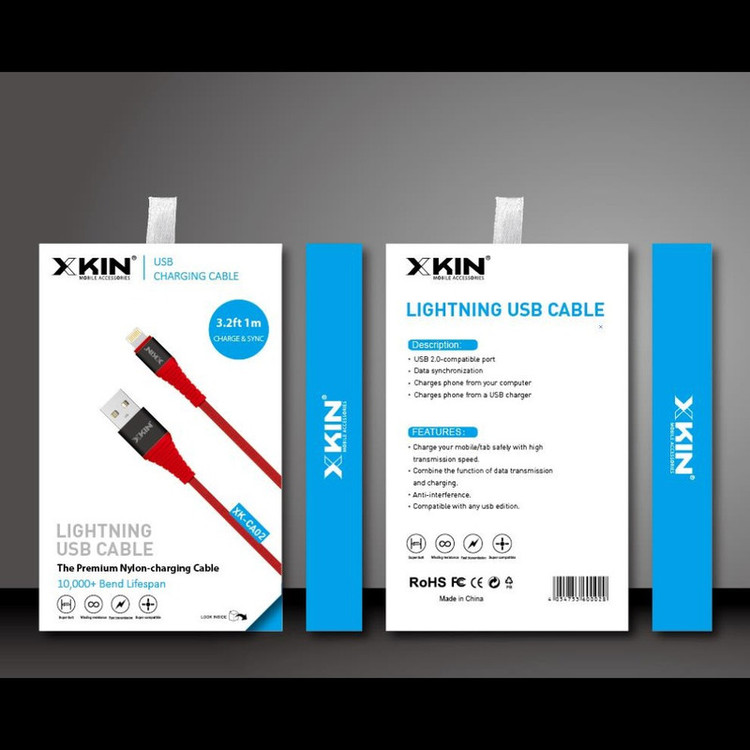 کابل تبدیل USB به لایتنینگ ایکس کین مدل XK-CA02 طول 1 متر