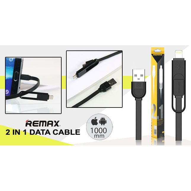 کابل تبدیل USB به microUSB/لایتنینگ ریمکس مدل YArDS طول 1 متر