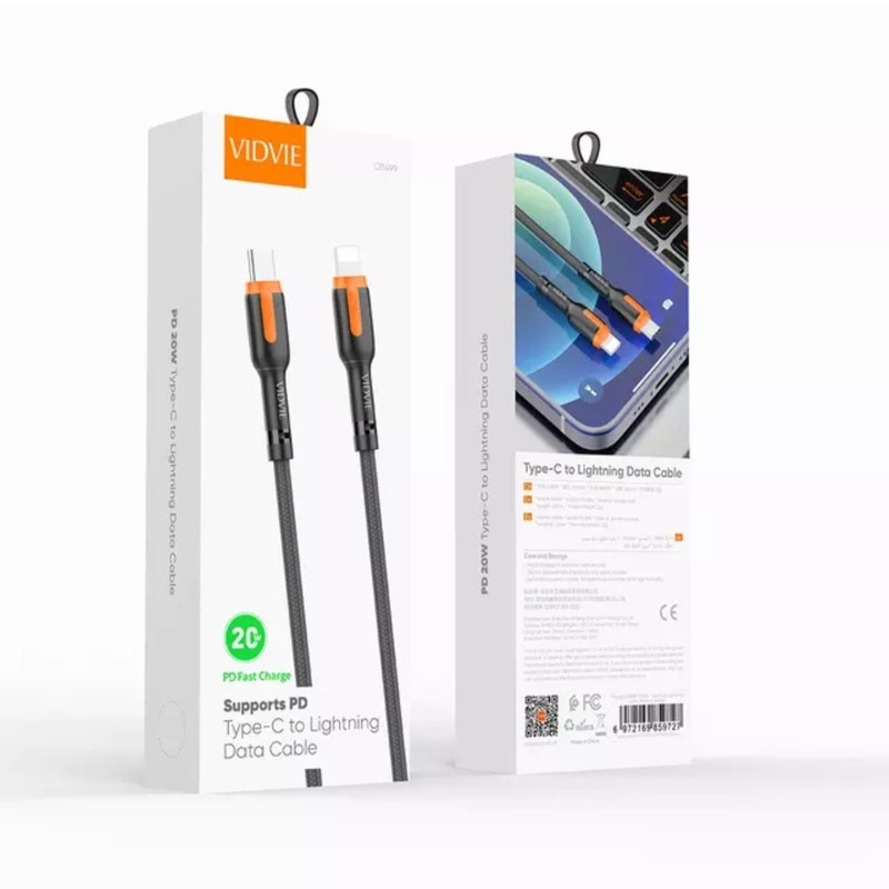 کابل شارژر USB-C به لایتنینگ ویدوی مدل CB499C-I طول 1.2 متر