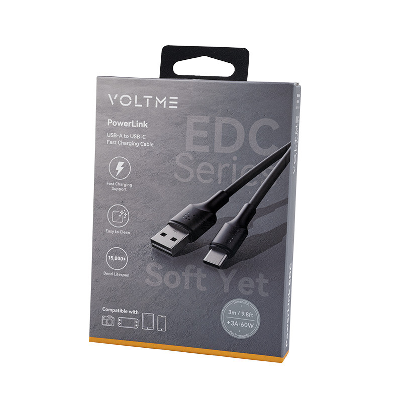 کابل تبدیل USB به USB-C ولتمی مدل EDC طول 3 متر