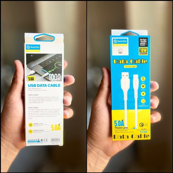 کابل تبدیل USB به USB-C سولفار مدل A51 طول 1 متر