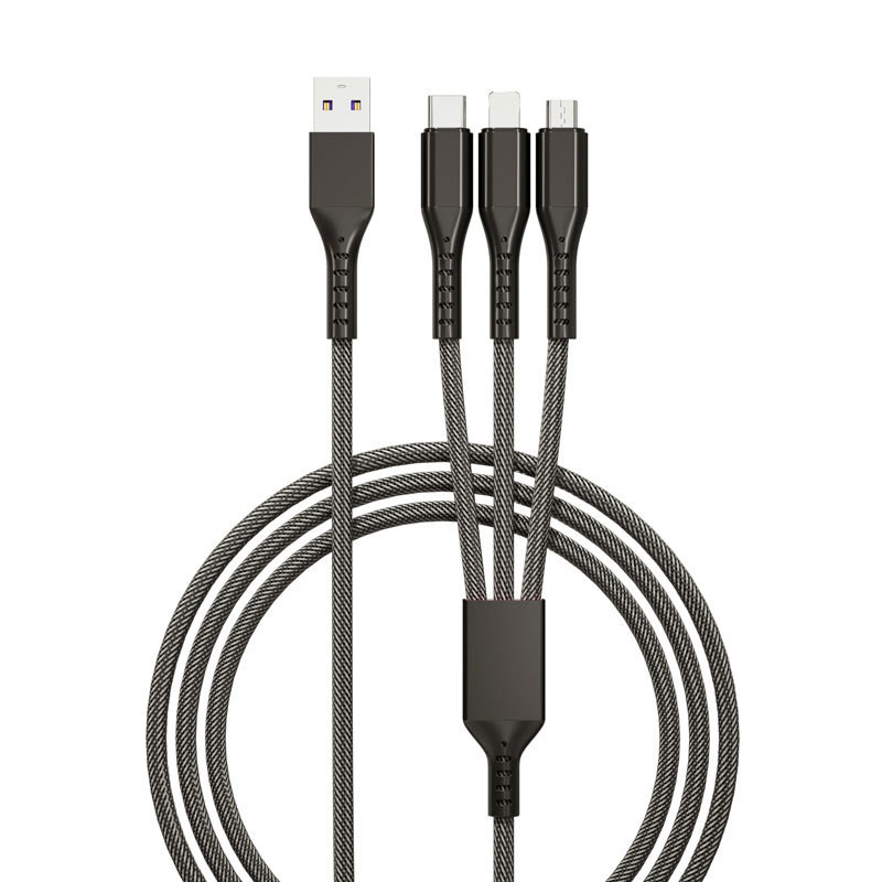 کابل تبدیل USB به micro USB/لایتنینگ/USB-C مدل XKS طول 1.2 متر