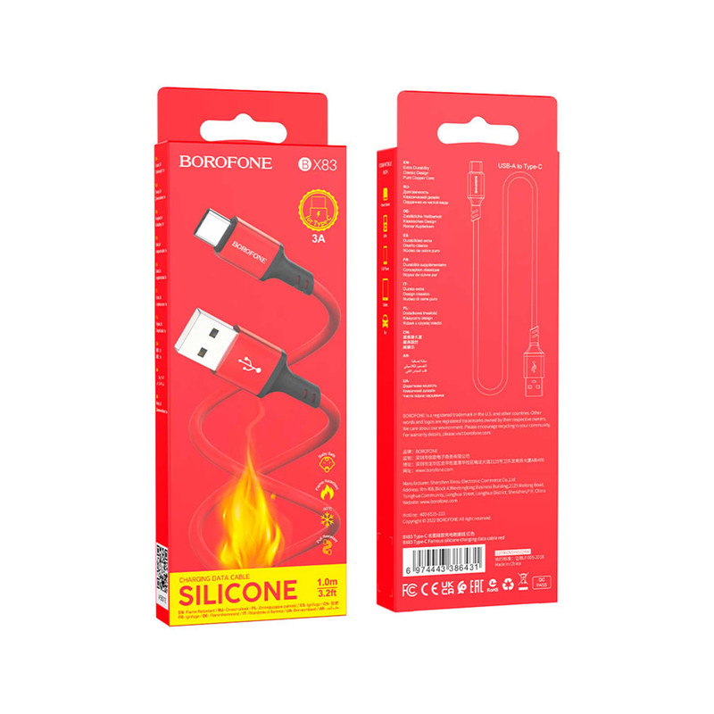 کابل تبدیل USB به USB-C بروفون مدل BX83 طول 1 متر