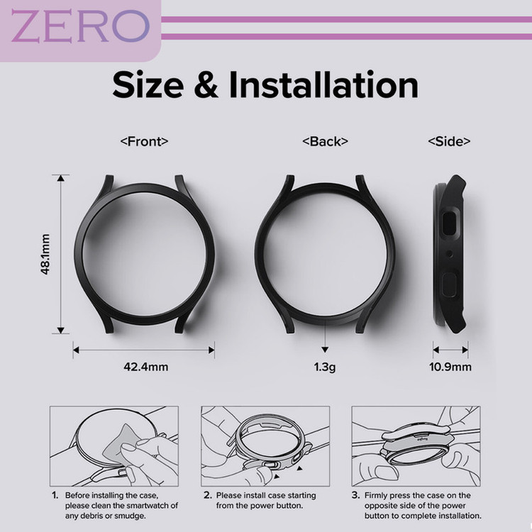 کاور زیرو مدل UL-360 مناسب برای ساعت هوشمند سامسونگ Galaxy Watch 4 44mm به همراه محافظ صفحه نمایش