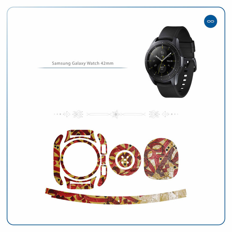 برچسب ماهوت طرح Nastaliq-6 مناسب برای ساعت هوشمند سامسونگ Galaxy Watch 42mm