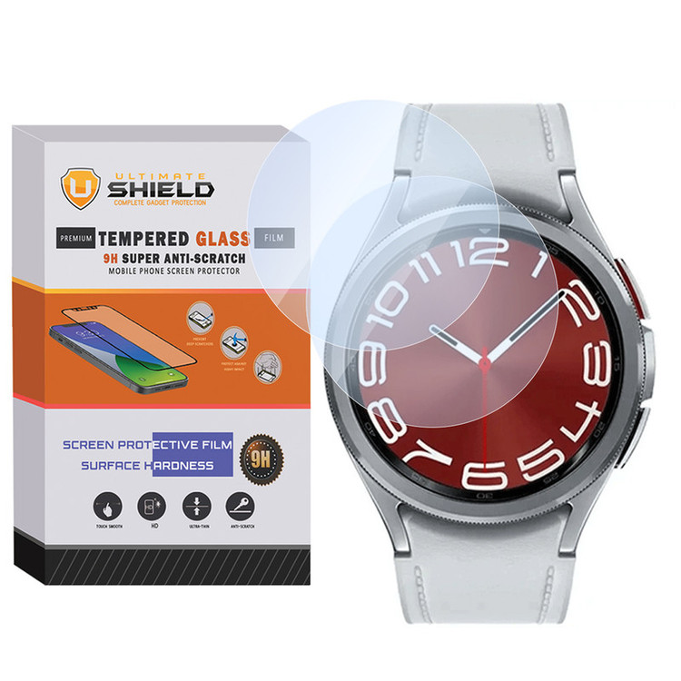 محافظ صفحه نمایش شیشهای آلتیمیت شیلد مدل SH-UL مناسب برای ساعت هوشمند سامسونگ Galaxy watch 6 Classic 47mm بسته دو عددی