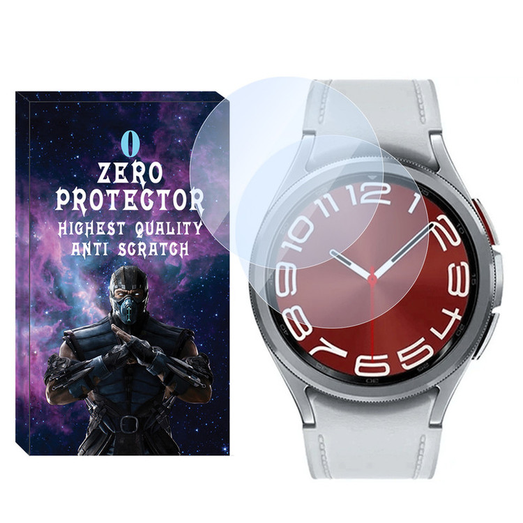 محافظ صفحه نمایش شیشهای زیرو مدل SH-ZR مناسب برای ساعت هوشمند سامسونگ Galaxy watch 6 Classic 47mm بسته دو عددی