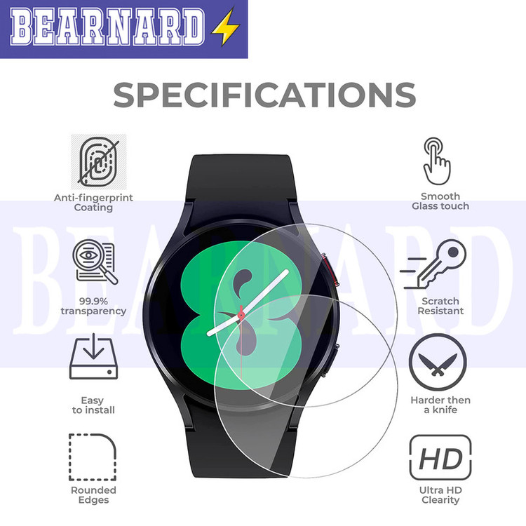 محافظ صفحه نمایش شیشهای برنارد مدل SH-BR مناسب برای ساعت هوشمند سامسونگ Galaxy watch 6 Classic 47mm بسته دو عددی