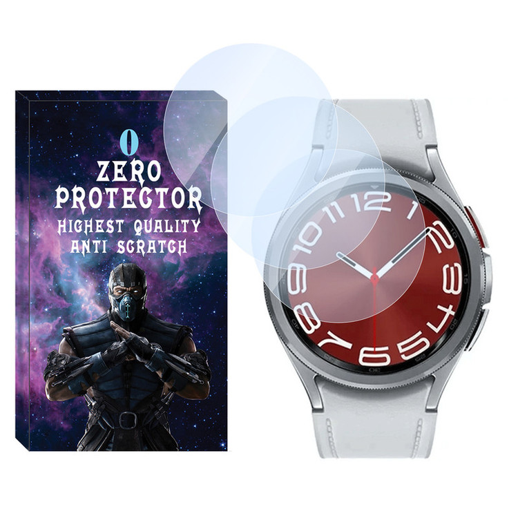 محافظ صفحه نمایش شیشهای زیرو مدل SH-ZR مناسب برای ساعت هوشمند سامسونگ Galaxy watch 6 Classic 47mm بسته سه عددی