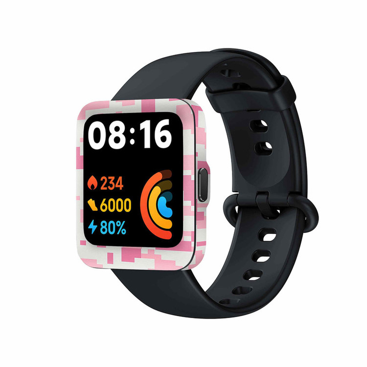 برچسب ماهوت طرح Army_Pink_Pixel مناسب برای ساعت هوشمند شیائومی Redmi Watch 2 Lite