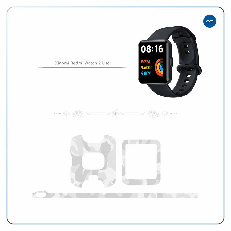 برچسب ماهوت طرح Army_Snow مناسب برای ساعت هوشمند شیائومی Redmi Watch 2 Lite