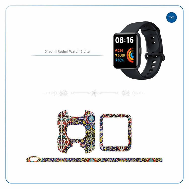 برچسب ماهوت طرح Iran_Tile6 مناسب برای ساعت هوشمند شیائومی Redmi Watch 2 Lite