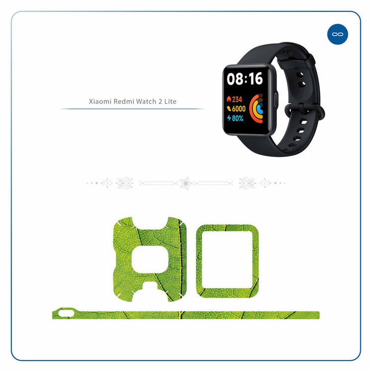 برچسب ماهوت طرح Leaf_Texture مناسب برای ساعت هوشمند شیائومی Redmi Watch 2 Lite