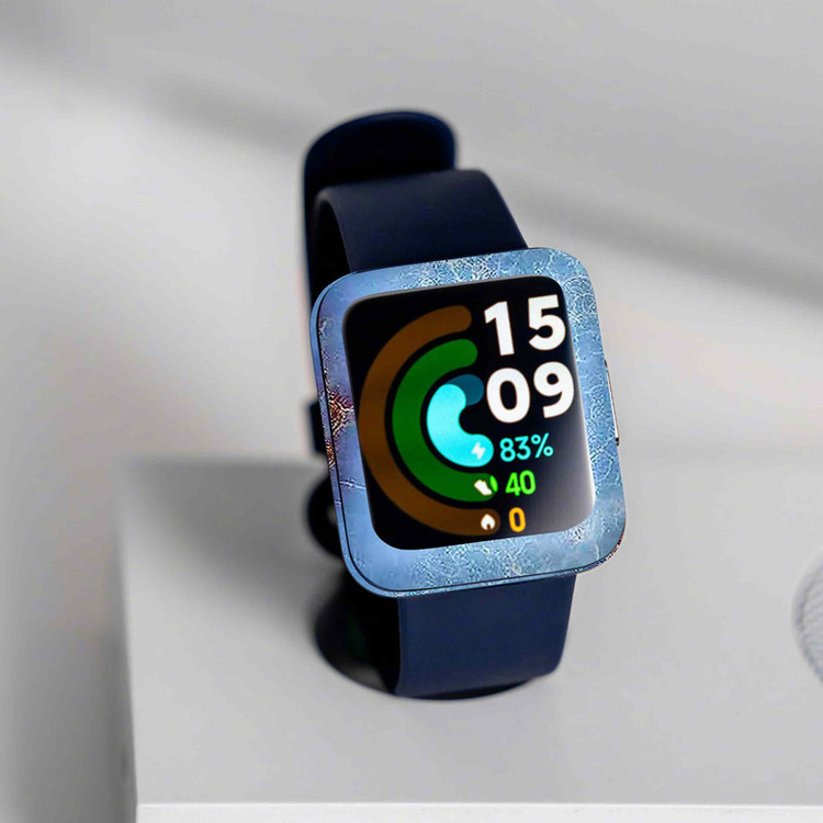 برچسب ماهوت طرح Blue_Ocean_Marble مناسب برای ساعت هوشمند شیائومی Redmi Watch 2 Lite