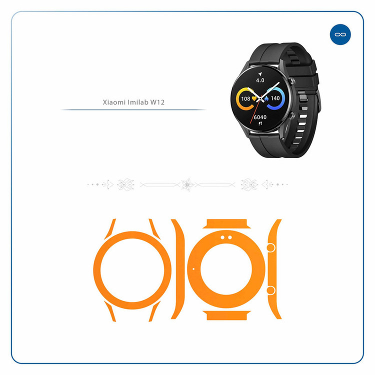برچسب ماهوت طرح Matte-Orange مناسب برای ساعت هوشمند شیائومی Imilab W12