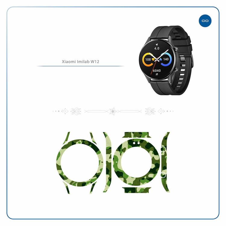 برچسب ماهوت طرح Army-Green-2 مناسب برای ساعت هوشمند شیائومی Imilab W12