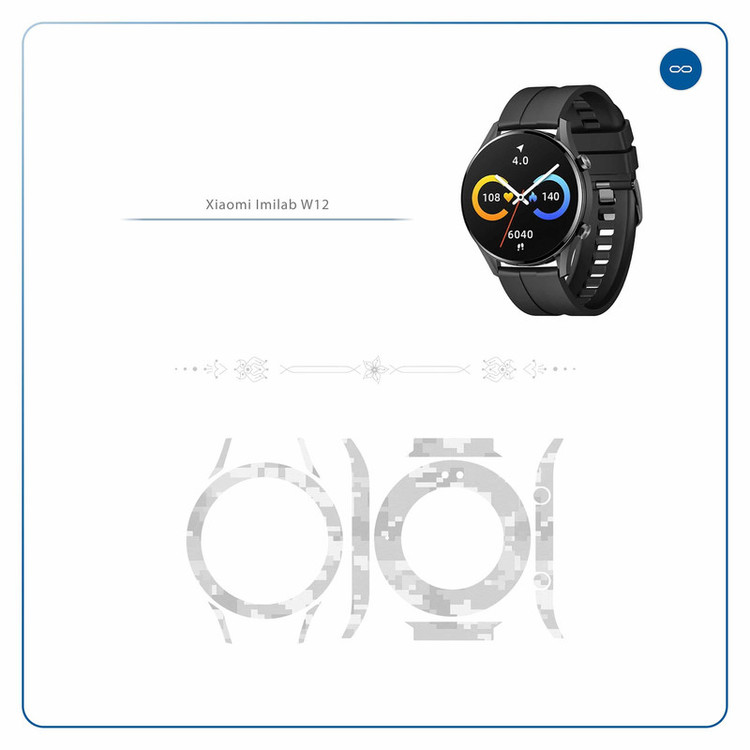 برچسب ماهوت طرح Army-Snow-Pixel مناسب برای ساعت هوشمند شیائومی Imilab W12