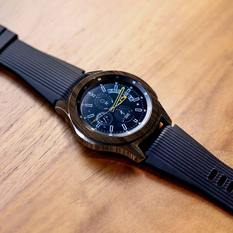 برچسب ماهوت طرح Dark-Walnut-Wood مناسب برای ساعت هوشمند سامسونگ Galaxy Watch 46mm
