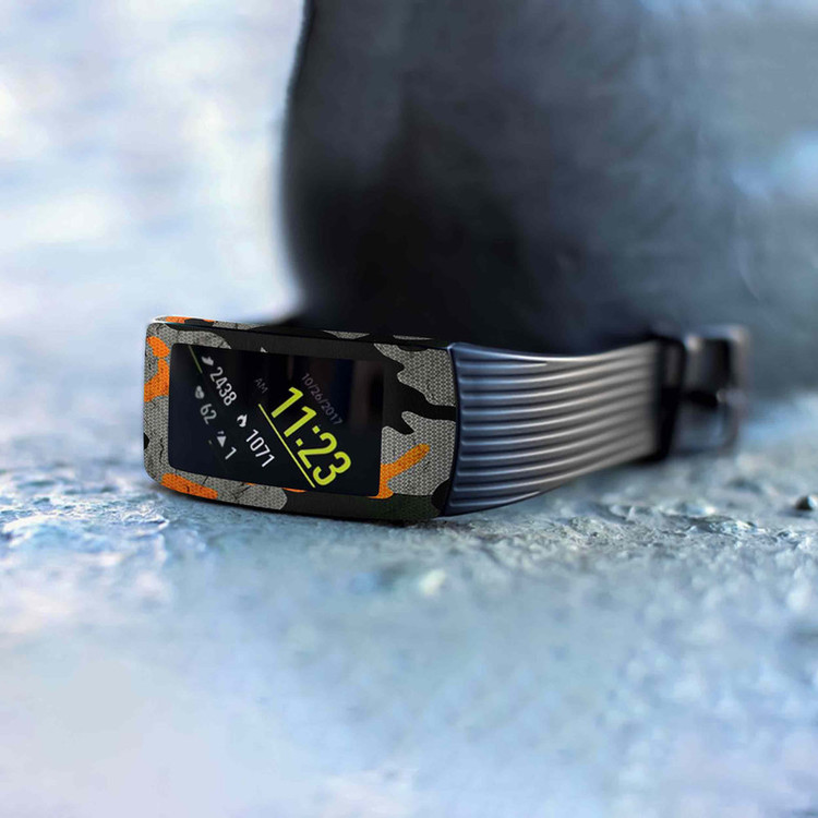 برچسب ماهوت طرح Army-Autumn-pixel مناسب برای ساعت هوشمند سامسونگ Galaxy Gear Fit 2 Pro