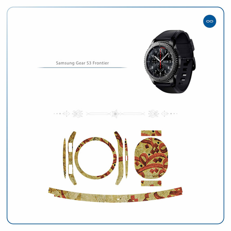 برچسب ماهوت طرح Nastaliq-5 مناسب برای ساعت هوشمند سامسونگ Galaxy Gear S3 Frontier