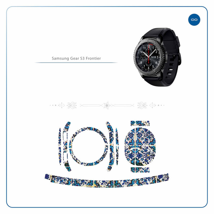 برچسب ماهوت طرح Iran-Tile1 مناسب برای ساعت هوشمند سامسونگ Galaxy Gear S3 Frontier