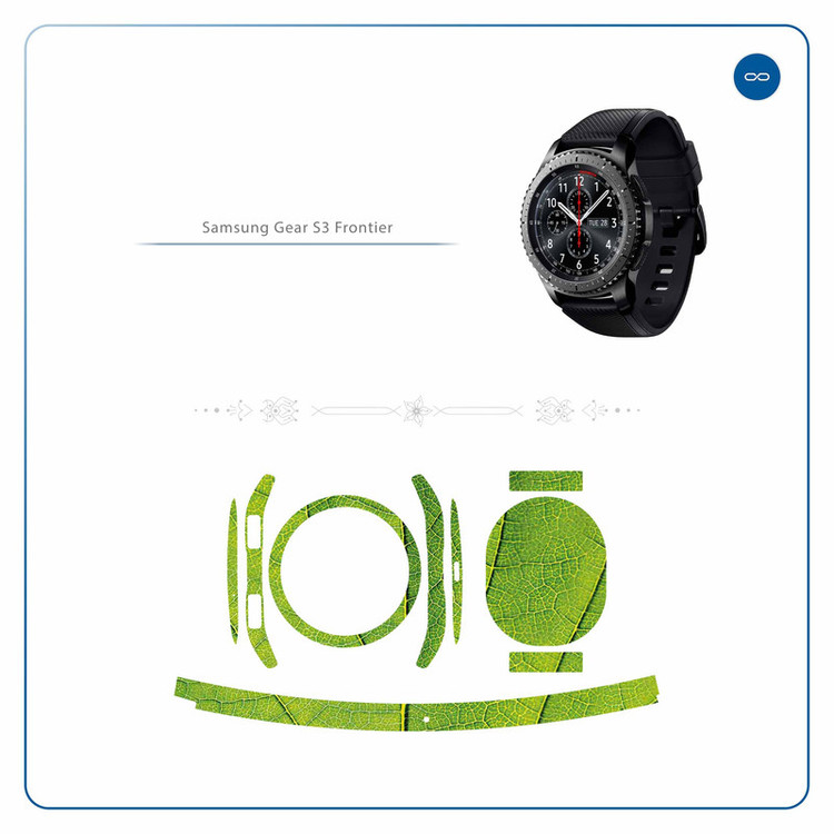 برچسب ماهوت طرح Leaf-Texture مناسب برای ساعت هوشمند سامسونگ Galaxy Gear S3 Frontier