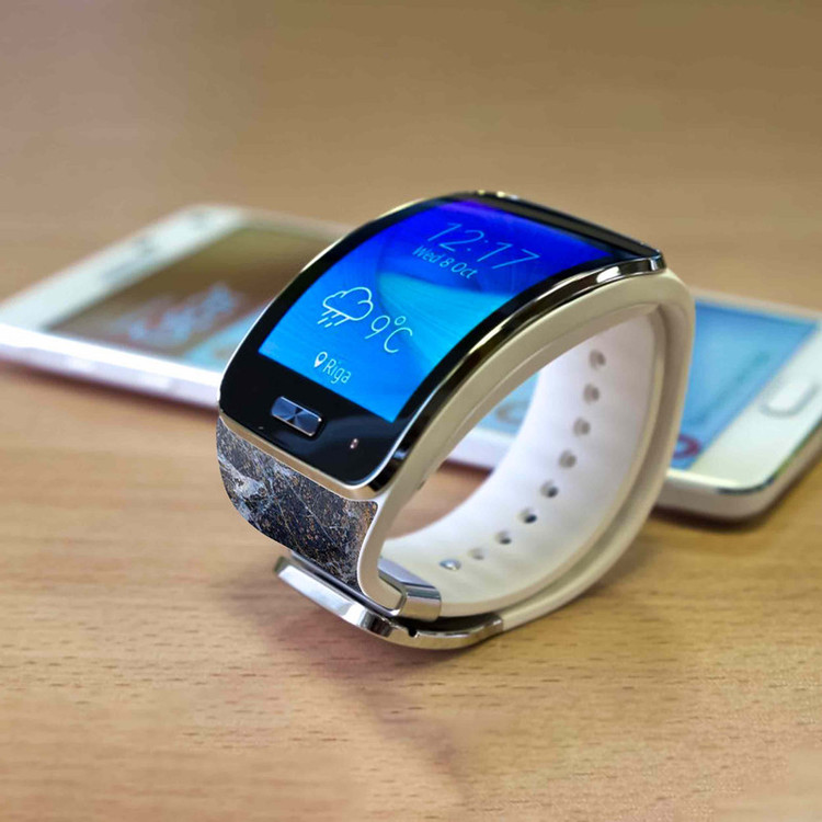 برچسب ماهوت طرح Earth_White_Marble مناسب برای ساعت هوشمند سامسونگ Galaxy Gear S