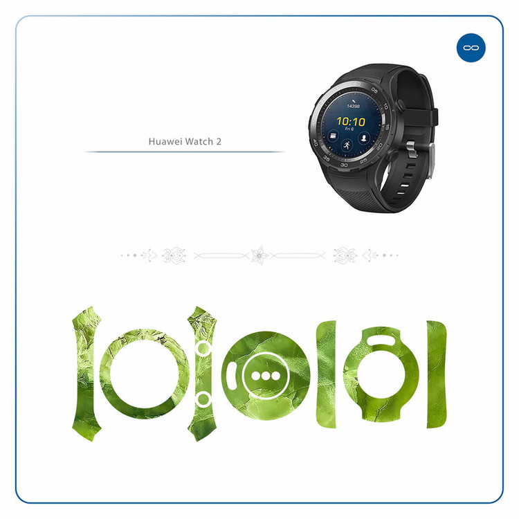 برچسب ماهوت طرح Green-Crystal-Marble مناسب برای ساعت هوشمند هوآوی Watch 2