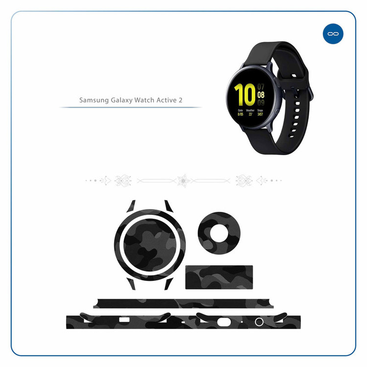 برچسب ماهوت طرح Night-Army مناسب برای ساعت هوشمند سامسونگ Galaxy Watch Active 2 44mm