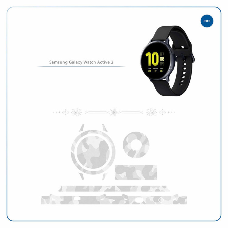 برچسب ماهوت طرح Army-Snow مناسب برای ساعت هوشمند سامسونگ Galaxy Watch Active 2 44mm