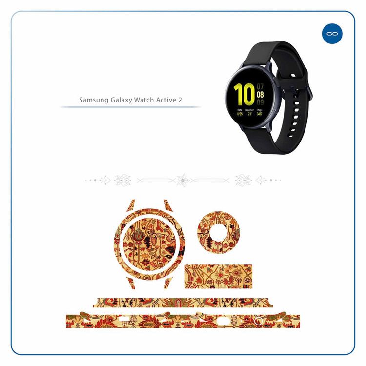 برچسب ماهوت طرح Iran-Carpet2 مناسب برای ساعت هوشمند سامسونگ Galaxy Watch Active 2 44mm
