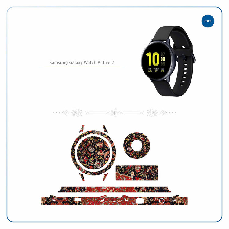 برچسب ماهوت طرح Iran-Carpet6 مناسب برای ساعت هوشمند سامسونگ Galaxy Watch Active 2 44mm