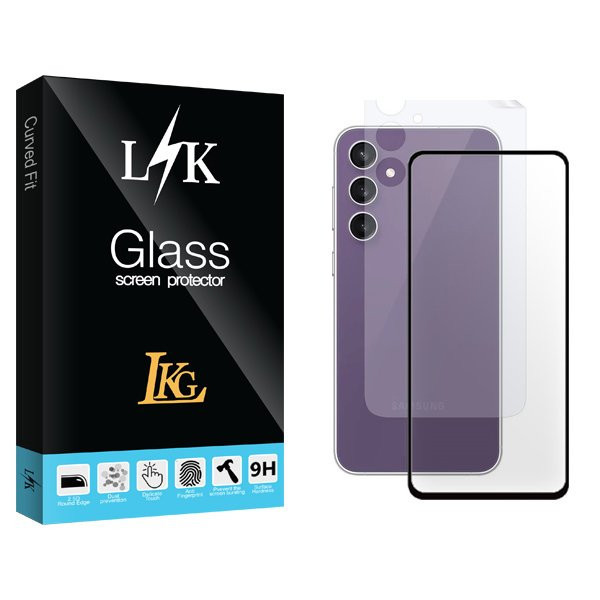محافظ صفحه نمایش شیشه ای ال کا جی مدل LKK مناسب برای گوشی موبایل سامسونگ Galaxy S23 FE به همراه محافظ پشت گوشی
