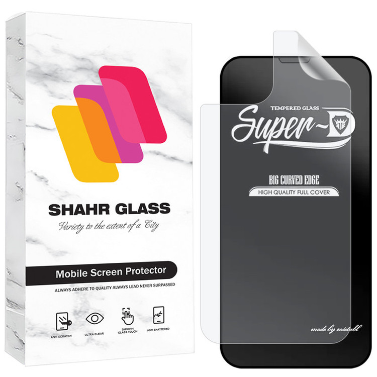 محافظ صفحه نمایش شهر گلس مدل SUNS مناسب برای گوشی موبایل اپل iPhone 13 به همراه محافظ پشت گوشی
