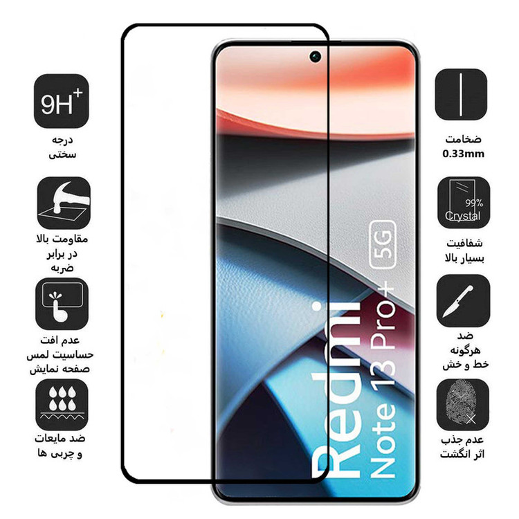 محافظ صفحه نمایش بوف مدل FullGlue-Max مناسب برای گوشی موبایل شیائومی Redmi Note 13 Pro Plus