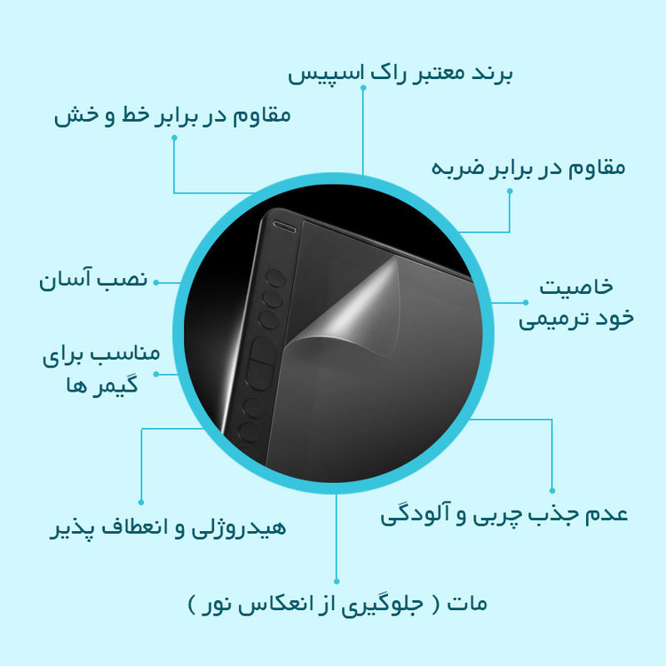 محافظ صفحه نمایش گیمینگ راک اسپیس مدل HyGAM مناسب برای تبلت اپل iPad Air (2022)