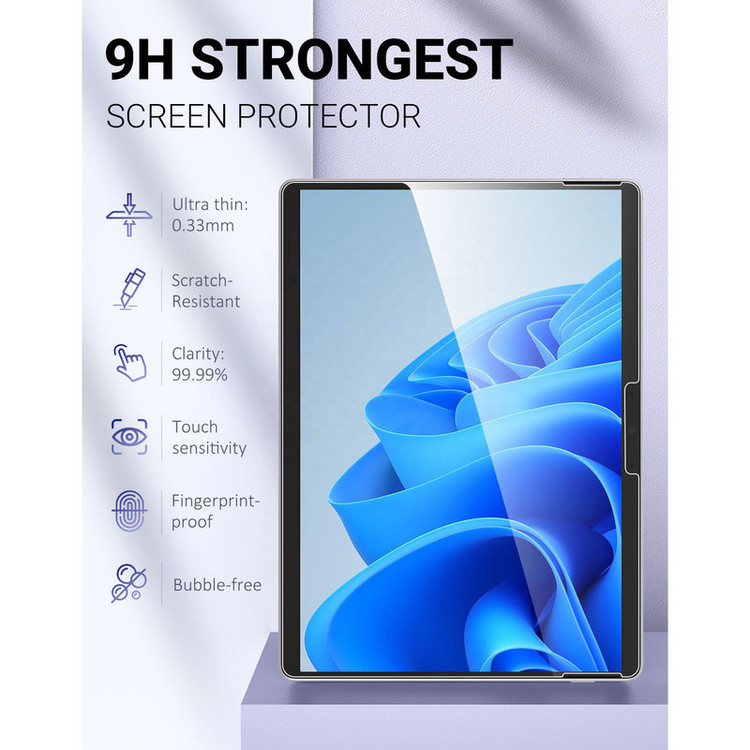 محافظ صفحه نمایش مدل tempered مناسب برای تبلت مایکروسافت Surface Pro X