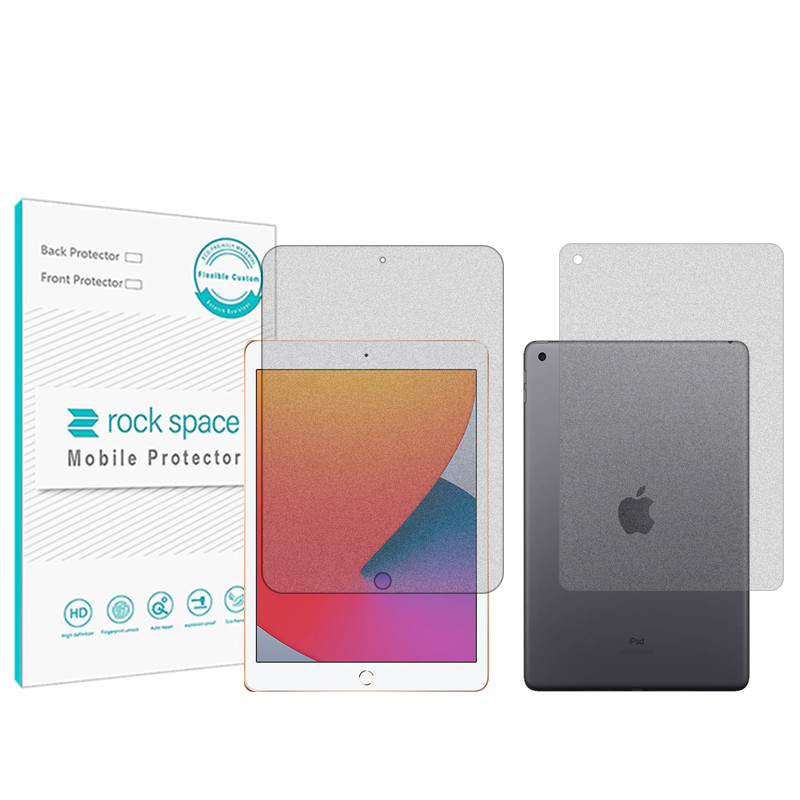 محافظ صفحه نمایش مات راک اسپیس مدل HyMTT مناسب برای تبلت اپل iPad 10.2 (2020) به همراه محافظ پشت تبلت