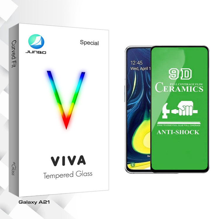 محافظ صفحه نمایش 9D جانبو مدل Viva Glass مناسب برای گوشی موبایل سامسونگ Galaxy A21