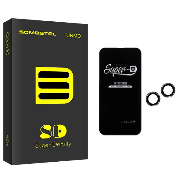 محافظ صفحه نمایش سوماستل مدل SD SuperD مناسب برای گوشی موبایل اپل iPhone 13  به همراه محافظ لنز گوشی