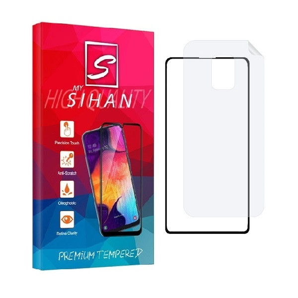 محافظ صفحه نمایش مای سیحان مدل 2FN مناسب برای گوشی موبایل شیائومی Redmi Note 9s به همراه محافظ پشت گوشی