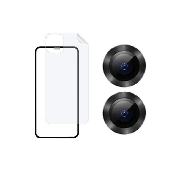 محافظ صفحه نمایش اسپایدر مدل 2FN مناسب برای گوشی موبایل اپل iPhone 14 pro به همراه محافظ پشت گوشی و محافظ لنز دوربین