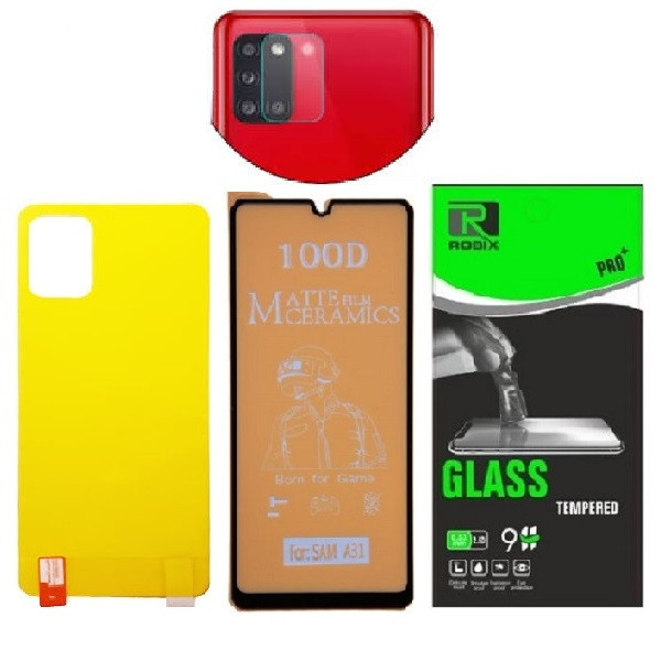 محافظ صفحه نمایش مات وپشت گوشی روبیکس مدل CR-A31مناسب برای گوشی موبایل سامسونگ Galaxy A31 به همراه محافظ لنز دوربین
