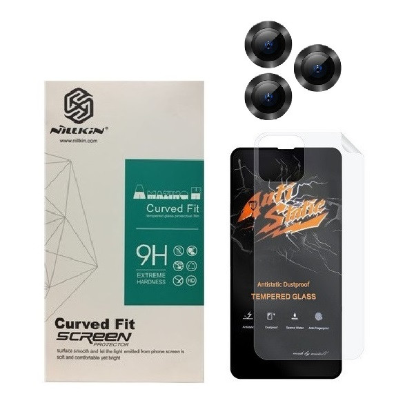 محافظ صفحه نمایش  مدل 2ASN مناسب برای گوشی موبایل اپل iPhone 12 Pro  به همراه محافظ پشت گوشی و محافظ لنز دوربین