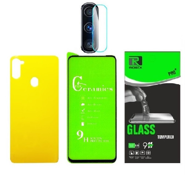 محافظ صفحه نمایش روبیکس مدل CR-A11 مناسب برای گوشی موبایل سامسونگ Galaxy A11 به همراه محافظ لنز دوربین و محافظ پشت گوشی