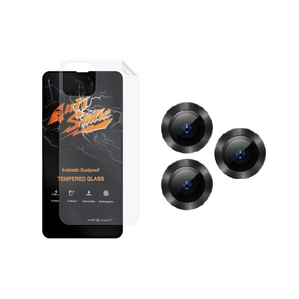 محافظ صفحه نمایش اسپایدر مدل 2ASN مناسب برای گوشی موبایل اپل iPhone 11 Pro max به همراه محافظ پشت گوشی و محافظ لنز دوربین