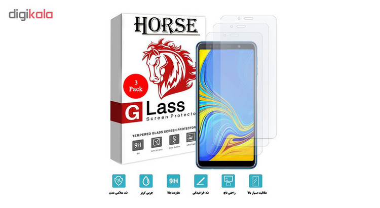 محافظ صفحه نمایش هورس مدل UCC مناسب برای گوشی موبایل سامسونگ Galaxy A7 2018 بسته سه عددی