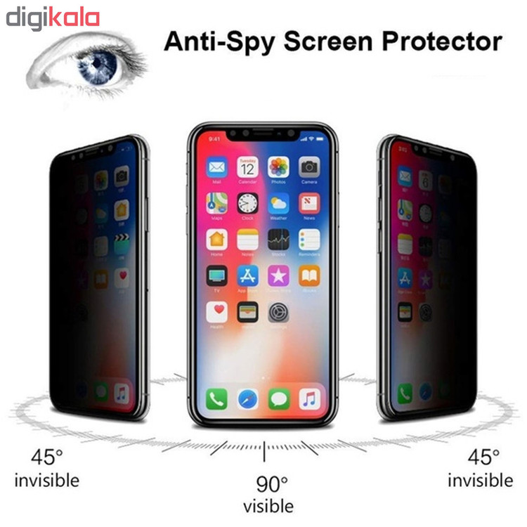 محافظ صفحه نمایش حریم شخصی و پشت گوشی اسپایدر مدل S-FG002 مناسب برای گوشی موبایل اپل iPhone Xs Max به همراه محافظ لنز دوربین